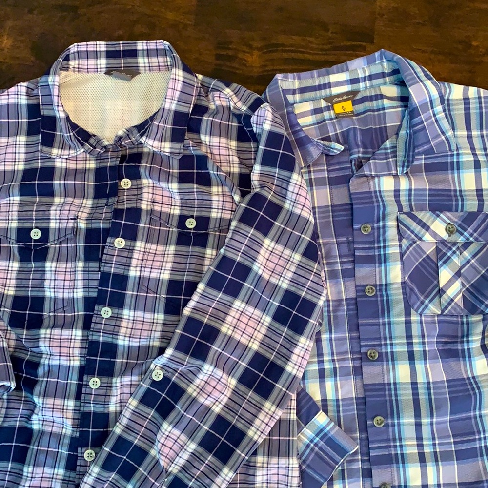 2️⃣ Women’s Eddie Bauer XS breathable packable button down shirts